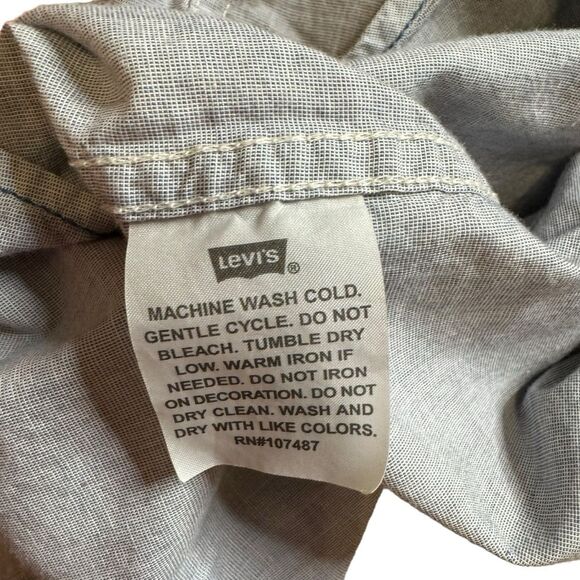 Levi's Men's Western Pearl Snap Chambray Long Sleeve Shirt Size Large - Picture 7 of 10